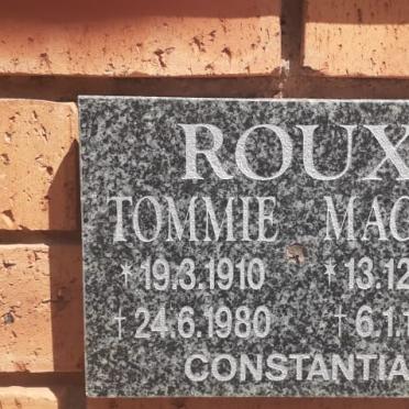 ROUX Tommie 1910-1980 &amp; Maggie 1916-1993