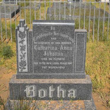 BOTHA Catharina Anna Johanna nee DU PLESSIS 1876-1947