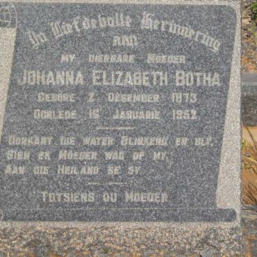 BOTHA Johanna Elizabeth 1873-1952