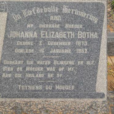 BOTHA Johanna Elizabeth 1873-1952