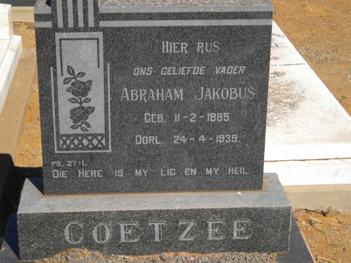 COETZEE Abraham Jakobus 1885-1939