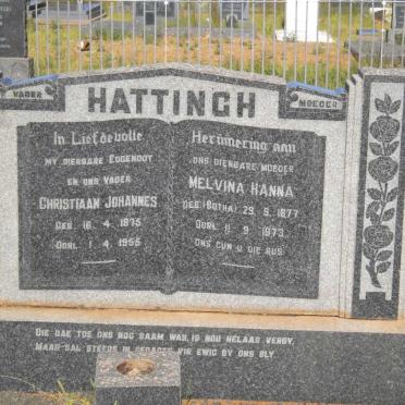 HATTINGH Christiaan Johannes 1875-1955 &amp; Melvina Hanna BOTHA 1877-1973