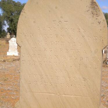 JORDAAN Machteld Margaretha nee DE BRUIN 1850-1924