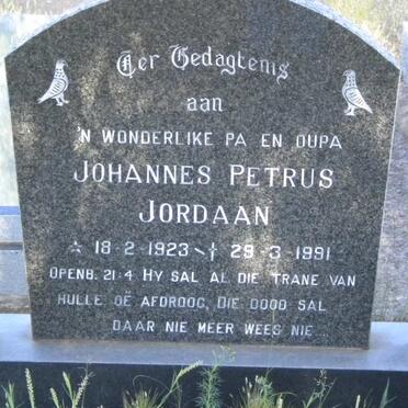 JORDAAN Johannes Petrus 1923-1991