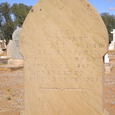 JORDAAN Gert Benjamin 1845-1927