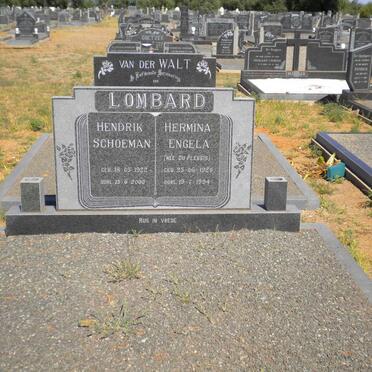 LOMBARD Hendrik Schoeman 1922-2000 &amp; Hermina Engela DU PLESSIS 1929-1994