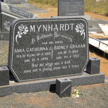 MYNHARDT Sidney Graham 1904-1977 &amp; Anna Catharina J. DE KLERK 1916-1990