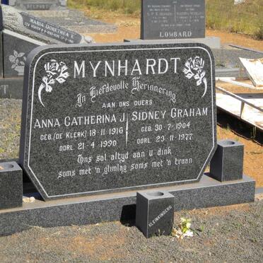 MYNHARDT Sidney Graham 1904-1977 &amp; Anna Catharina J. DE KLERK 1916-1990
