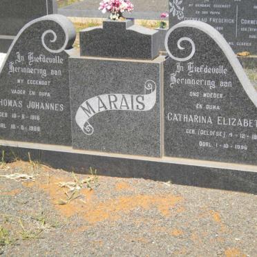 MARAIS Thomas Johannes 1916-1988 &amp; Catharina Elizabeth OELOFSE 1914-1996