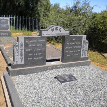 NEL Gert E. Paulus 1906-1968 &amp; Johanna Catherina FOURIE 1906-1972 :: NEL Johanna Mirriam 1945-2004
