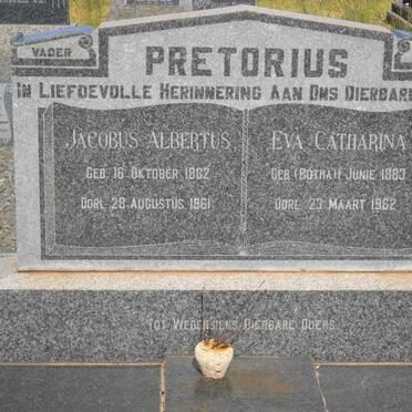 PRETORIUS Jacobus Albertus 1882-1961 &amp; Eva Catharina BOTHA 1883-1962