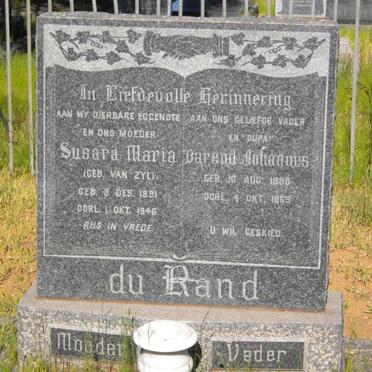 RAND Barend Johannes, du 1888-1965 &amp; Susara Maria VAN ZYL 1891-1946