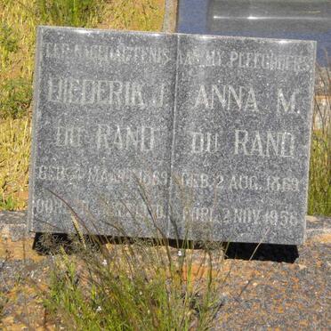 RAND Diederik J., du 1869-195? &amp; Anna M. 1869-1956