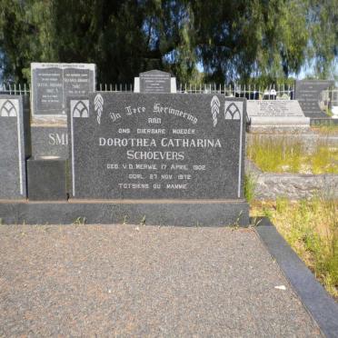 SCHOEVERS Johannes Franciscus 1894-1951 &amp; Dorothea Catharina V.D. MERWE 1902-1972