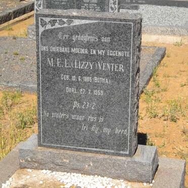 VENTER M.E.L. nee BOTHA 1885-1953