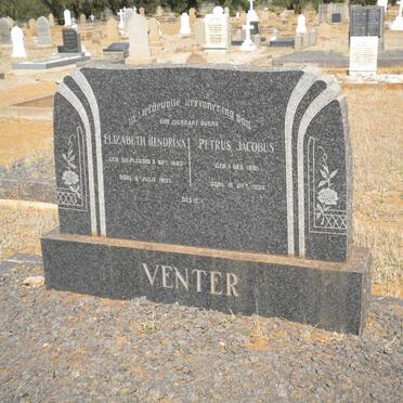 VENTER Petrus Jacobus 1881-1936 &amp; Elizabeth Hendrina DU PLESSIS 1883-1937