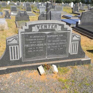 VENTER Phillippus Rudolph 1888-1961 &amp; Martha Jacomina P. VENTER 1892-1967