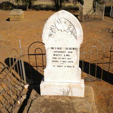 WET Jacobus Albertus, de 1874-1924 :: DE WET Philip Rudolf 1899-1925 :: ? Mettie 1878-1939