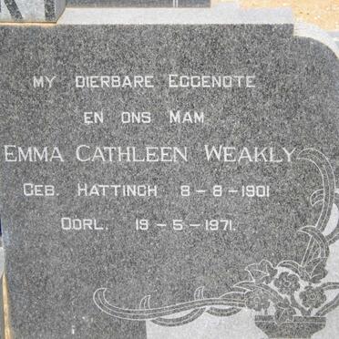 WIT Emma Cathleen Weakly, de nee HATTINGH 1901-1971