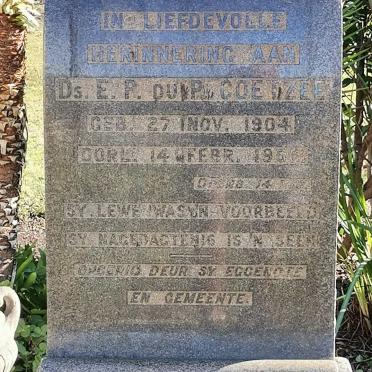 COETZEE E.P. du P. 1904-1956 