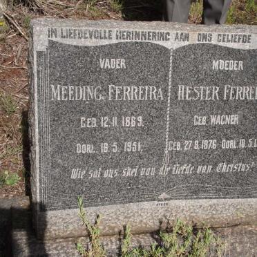 FERREIRA Meeding 1869-1951 &amp; Hester WAGNER 1876-1951