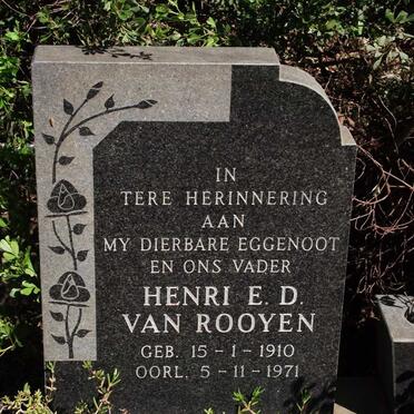 ROOYEN Henri E.D., van 1910-1971
