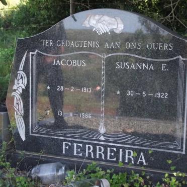 FERREIRA Jacobus 1913-1986 &amp; Susanna E. 1922-