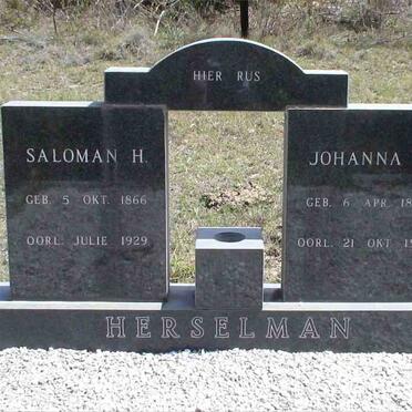 HERSELMAN Saloman H. 1866-1929 &amp; Johanna M. 1869-1938