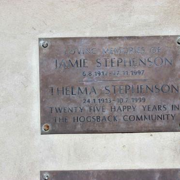 STEPHENSON Jamie 1912-1997 &amp; Thelma 1913-1999