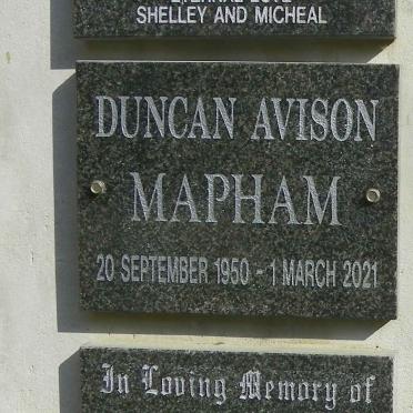 MAPHAM Duncan Avison 1950-2021