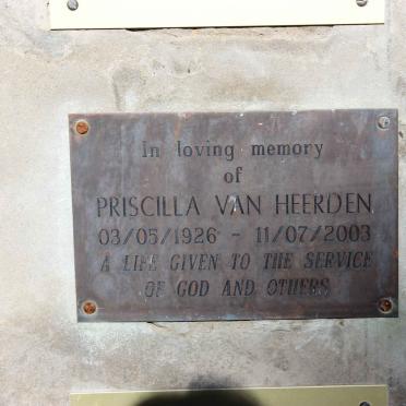 HEERDEN Priscilla, van 1926-2003