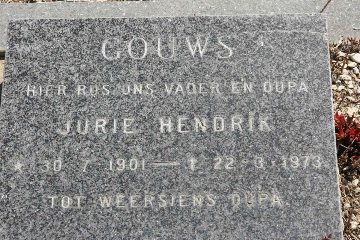 GOUWS Jurie Hendrik 1901-1973