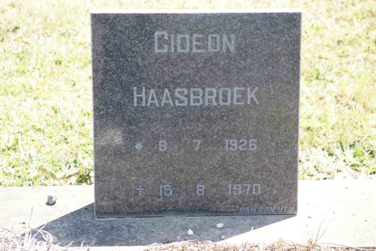 HAASBROEK Gideon 1926-1970