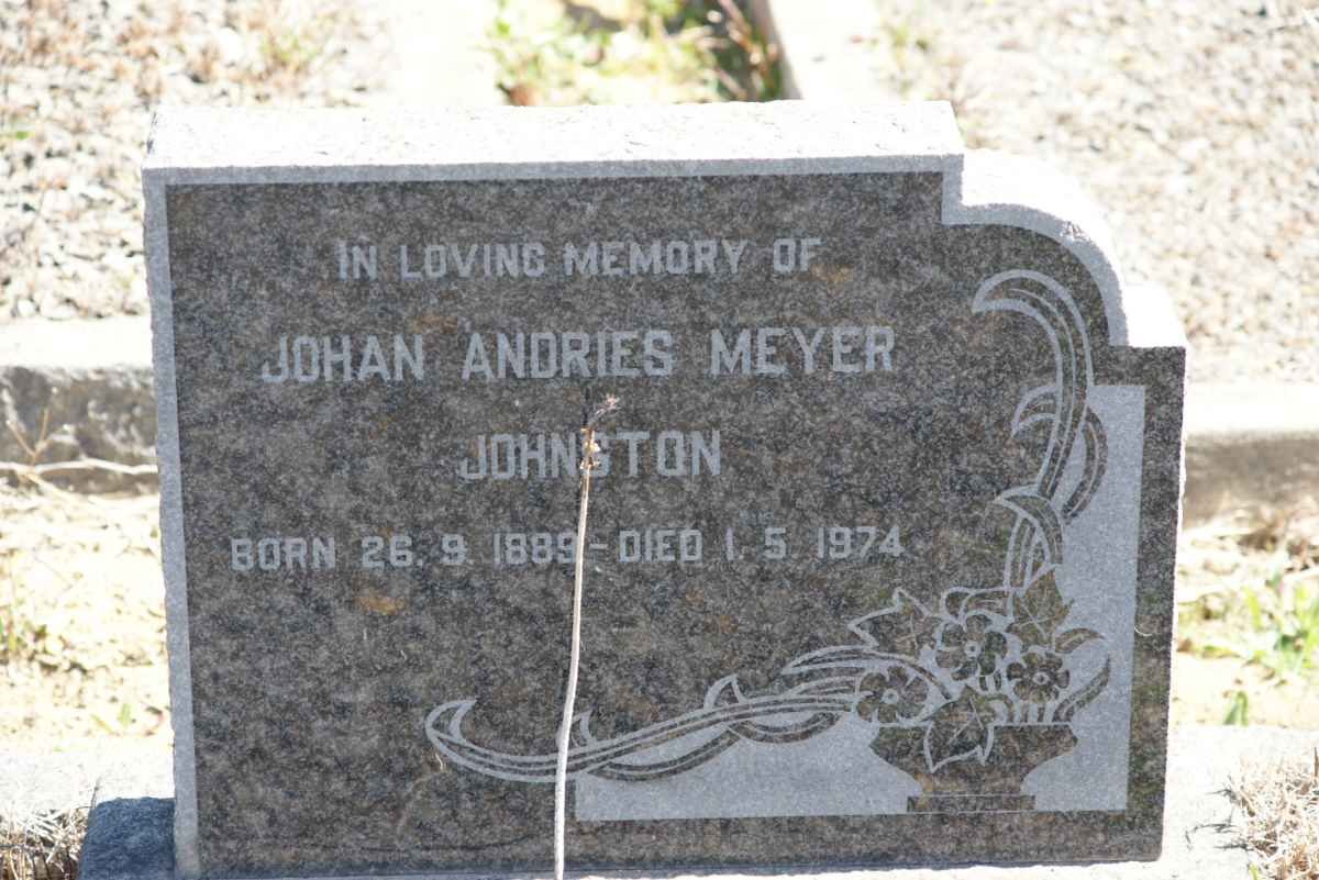 JOHNSTON Johan Andries Meyer 1889-1974