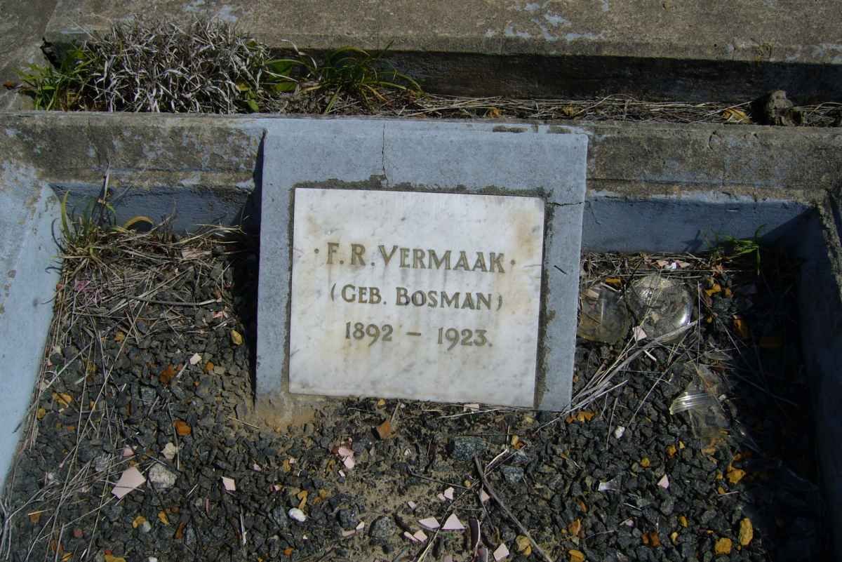 VERMAAK F.R. nee BOSMAN 1892-1923