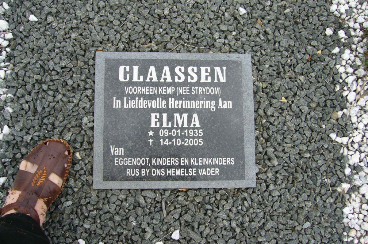 CLAASSEN Elma voorheen KEMP nee STRYDOM 1935-2005