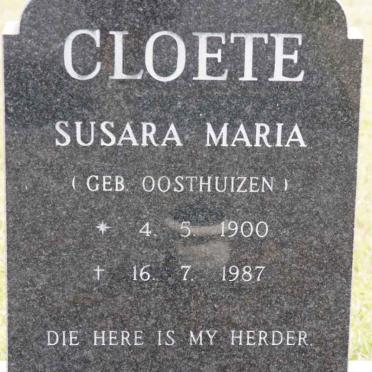 CLOETE Susara Maria nee OOSTHUIZEN 1900-1987