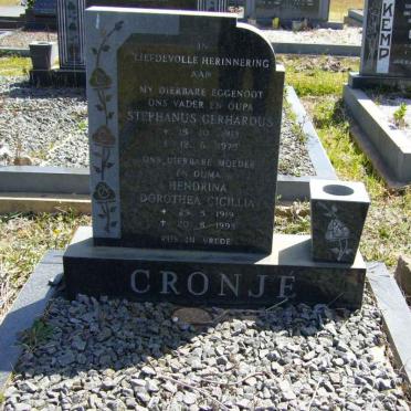 CRONJE Stephanus Gerhardus 1913-1975 &amp; Hendrina Sorothes Cicilia 1919-1993