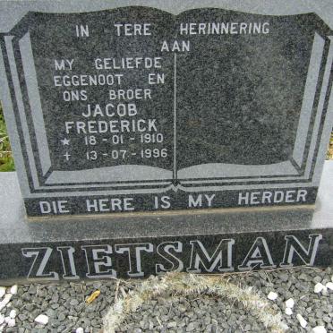 ZIETSMAN Jacob Frederick 1910-1996
