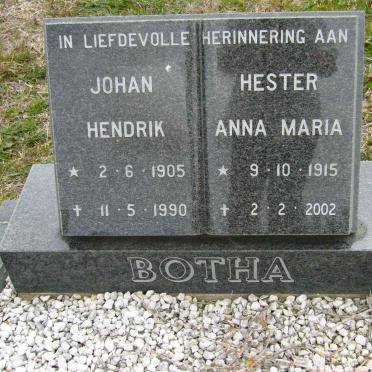 BOTHA Johan Hendrik 1905-1990 &amp; Hester Anna Maria 1915-2002
