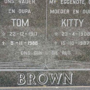 BROWN Tom 1917-1988 &amp; Kitty 1908-1987