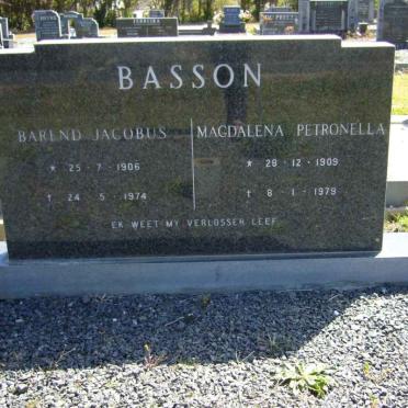 BASSON Barend Jacobus 1906-1974 &amp; Magdalena Petronella 1909-1979