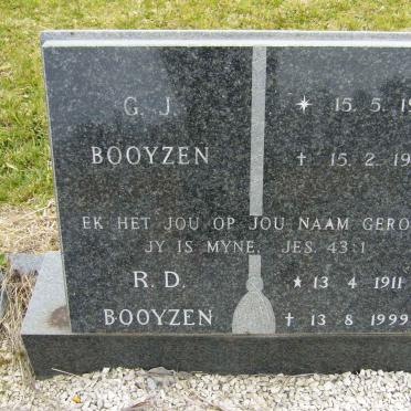 BOOYZEN G.J. 1910-1989 &amp; R.D. 1911-1999
