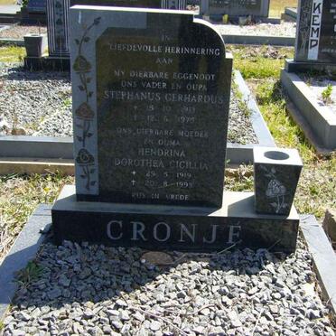 CRONJE Stephanus Gerhardus 1913-1975 &amp; Hendrina Sorothes Cicilia 1919-1993