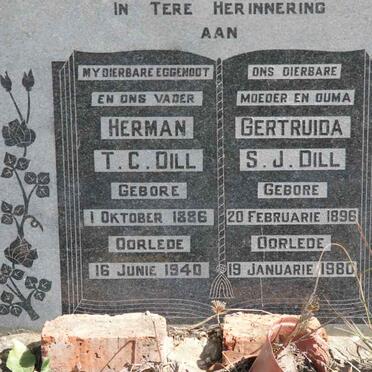 DILL Herman T.C. 1886-1940 &amp; Gertruida S.J. 1896-1980