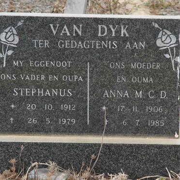 DYK Stephanus, van 1912-1979 &amp; Anna M.C.D. 1906-1985