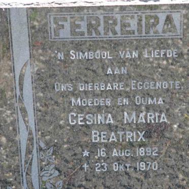 FERREIRA Gesina Maria Beatrix 1892-1970