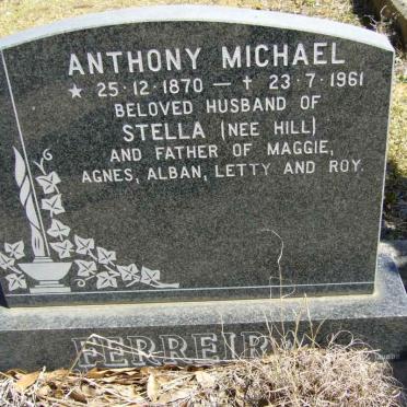 FERREIRA Anthony Michael 1870-1961