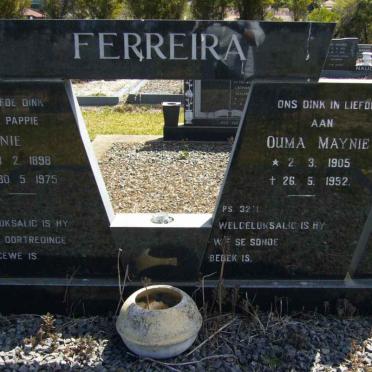 FERREIRA Fanie 1898-1975 &amp; Maynie 1905-1992