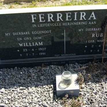 FERREIRA William 1907-1991 &amp; Ruby MARTIN 1913-1976